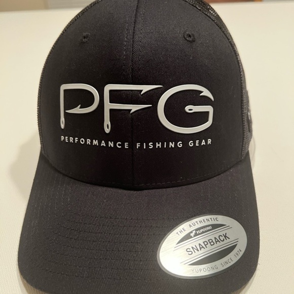 NWT Columbia PFG Mens Trucker Cap Black Mesh Fishing Snapback Outdoors Fish (C5) - Picture 1 of 5